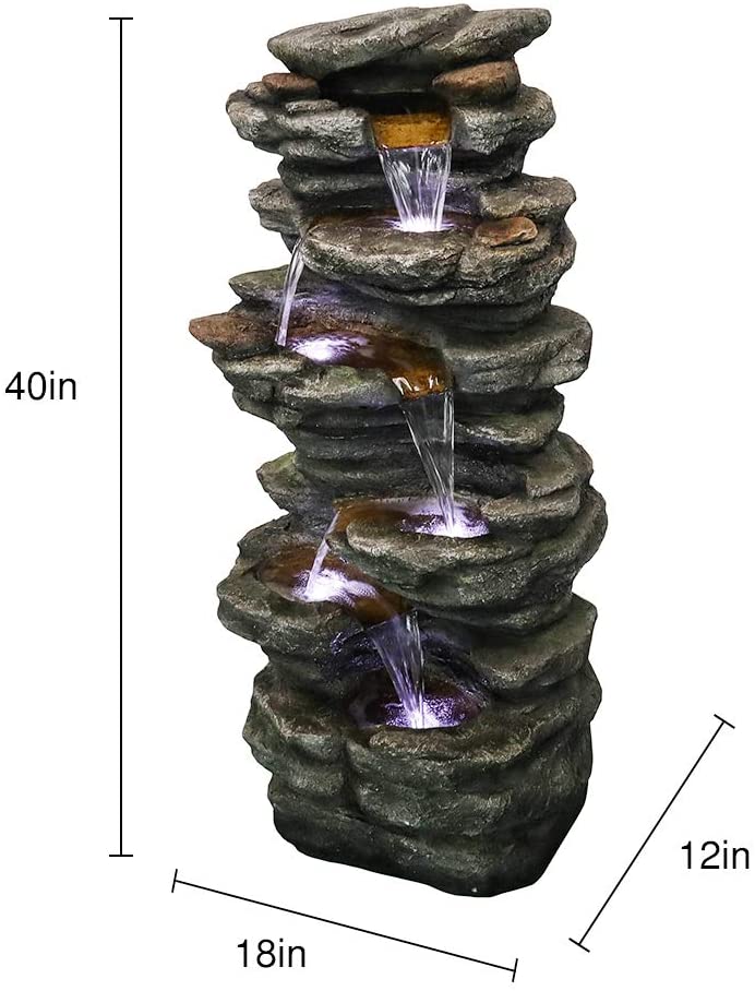 6 επίπεδα βράχια υπαίθρια πηγή νερού
