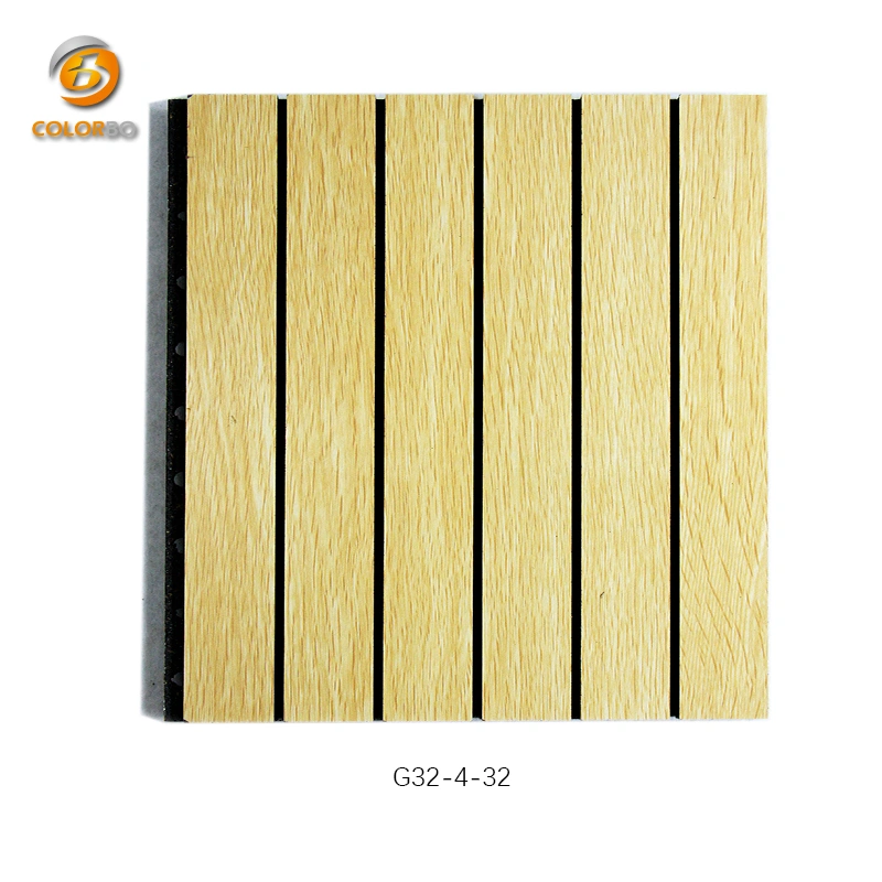 Veneer Surface Grooved Wood Timber Acoustic Panel