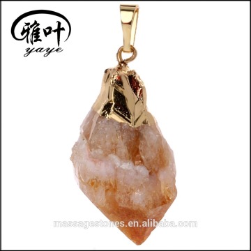 Natural Rough Stones Citrine Geode Pendants/Natural Citrine Rough Pendants