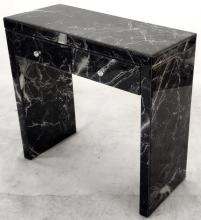 Marble Pattern Glass MDF 2 Drawer Dressing Table
