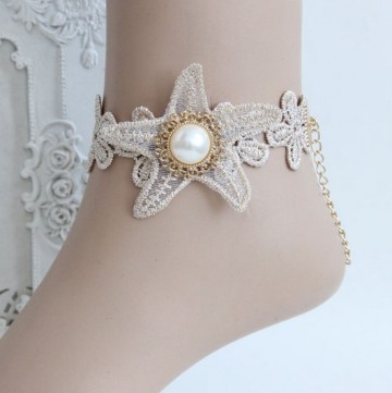 MYLOVE lace anklet star fabric foot jewelry MLFL62