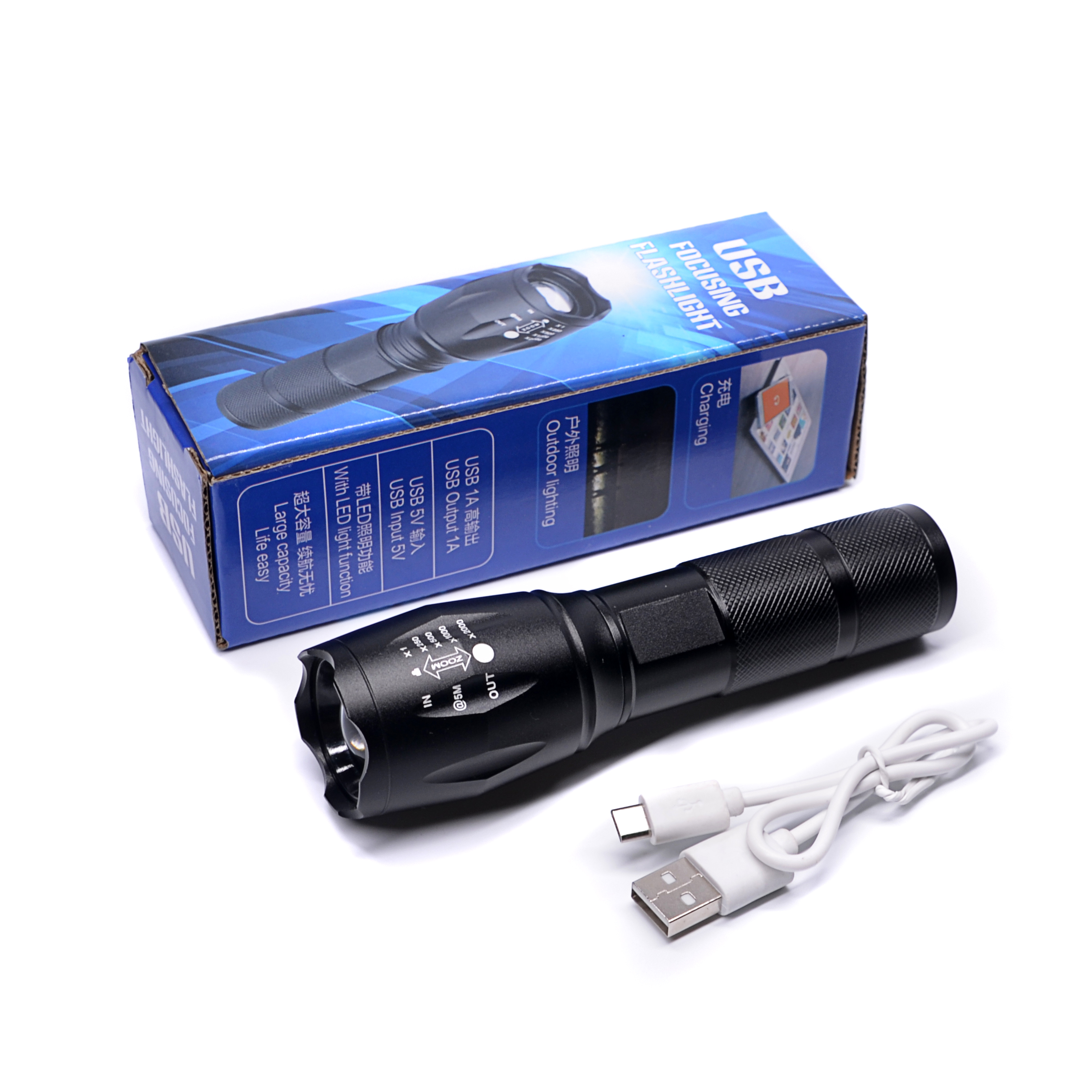 зум светодиодный фонарик zoom LED Flashlight