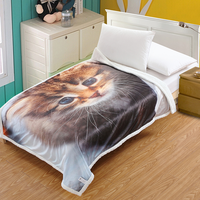 Faux Fur Super Cosy Sublimation Tier Baby Sherpa Fleece Decke für Winterflausch
