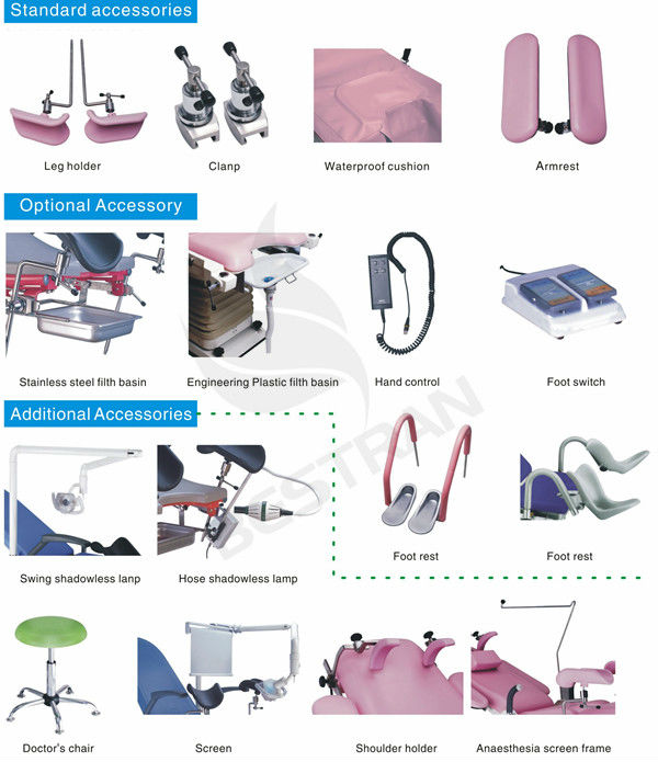 BT-GC001 hospital electric gynecology examination chair,  medical obstetric table surgical bed with lamp price