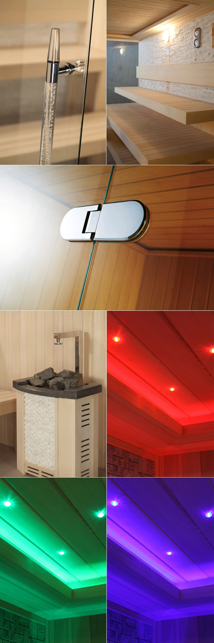 Modern 2-4 Person 10mm Tempered Glass Luxury Sauna Room