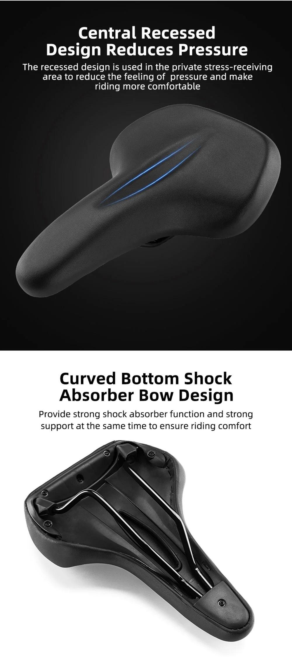 Comfortable Bicycle Saddle Big Butt Saddle Mountain Bike Seat Bicycle Cushion, Hot Sale Bicycle Saddle Spring Bicycle Saddle