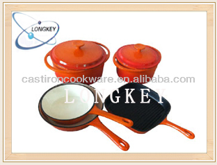 5 pcs Enamel Cast Iron Cookware Sets
