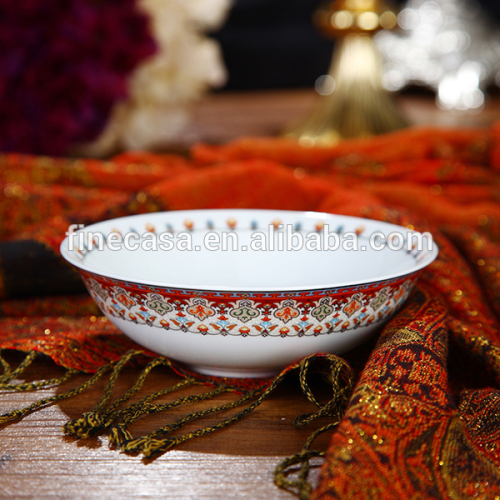 6 Inches Luxury Fine Hyper White Porcelain Cereal Bowl of Persian Market