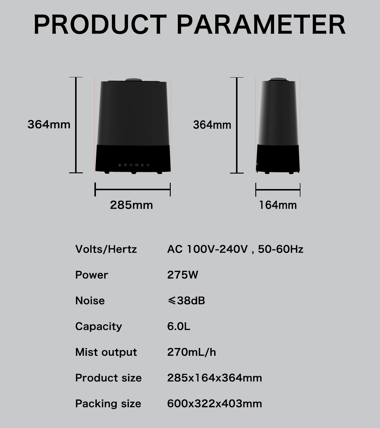 HTJ-2320A humidifier specification HTJ-2320A humidifier specification