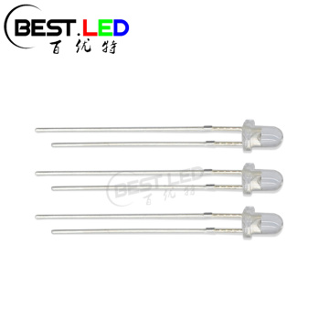 3mm Blue LED 450nm Wavelength Clear Lens