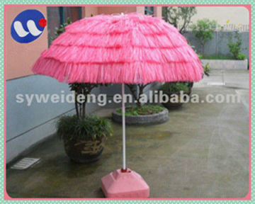 outdoor straw beach umbrella