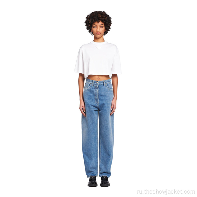 Новые прибытия сплошные длинные джинсы для женщин