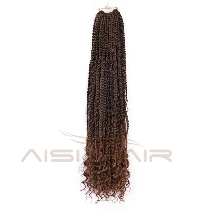 Aisi Hair Goddess Faux Locs Crochet Braids Hair Extensions Synthetic Brown Color Faux Locs Braids Hairpieces For Black Women