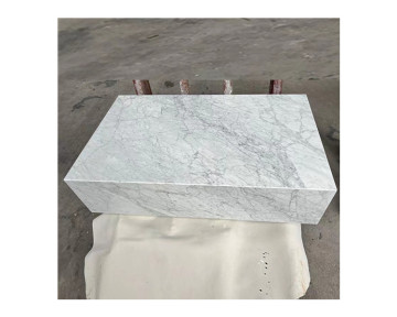 Bianco White Marble Small Cube Plinth Coffee Table