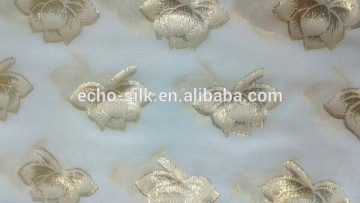 make to order Luxury sliver/metallic pattern silk fabric , silk fabric jacquard(JQD)