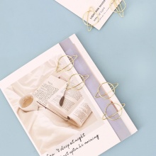 Cartoon Planet Bookmark Memo Clips - Gold Metal Paper Clips Stationery