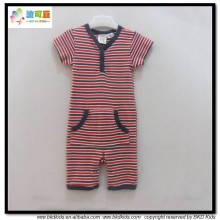 BKD yarn dye stripe organic cotton newborn baby rompers