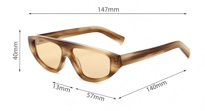 Mellume Flat Top Shield Acetate Sunglasses ME2121-size Mellume Flat Top Shield Acetate Sunglasses ME2121-size