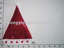 Red  Bead-Patch Cloth Christmas Hat