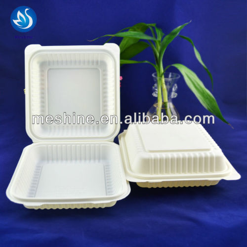 corn starch biodegradable clam shell food container, lunch box