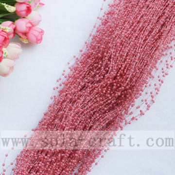 Red Bean Paste Color Wire String Beaded Garland Of The Artificial Faux Pearl