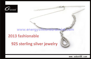 Fashion 925 Sterling Silver Necklace With Silver Pendant, Oem &amp; Odm Offer