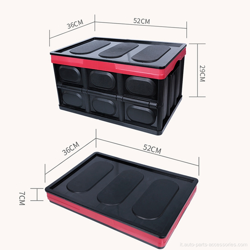Organizzatore di scatole di stoccaggio nera pieghevole per auto