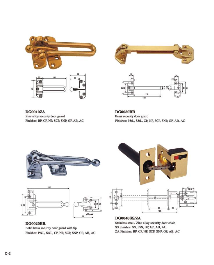 Zinc Alloy Brass SUS Door Guard