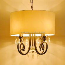 Matte Black Flax Fabric Chandelier Lights for Bedroom