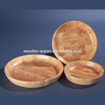 End grain wooden serving plate