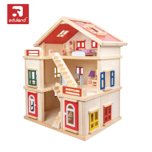 DIY Wooden Doll House Toy with Miniature Furniture: A 3-Story Villa for Girls