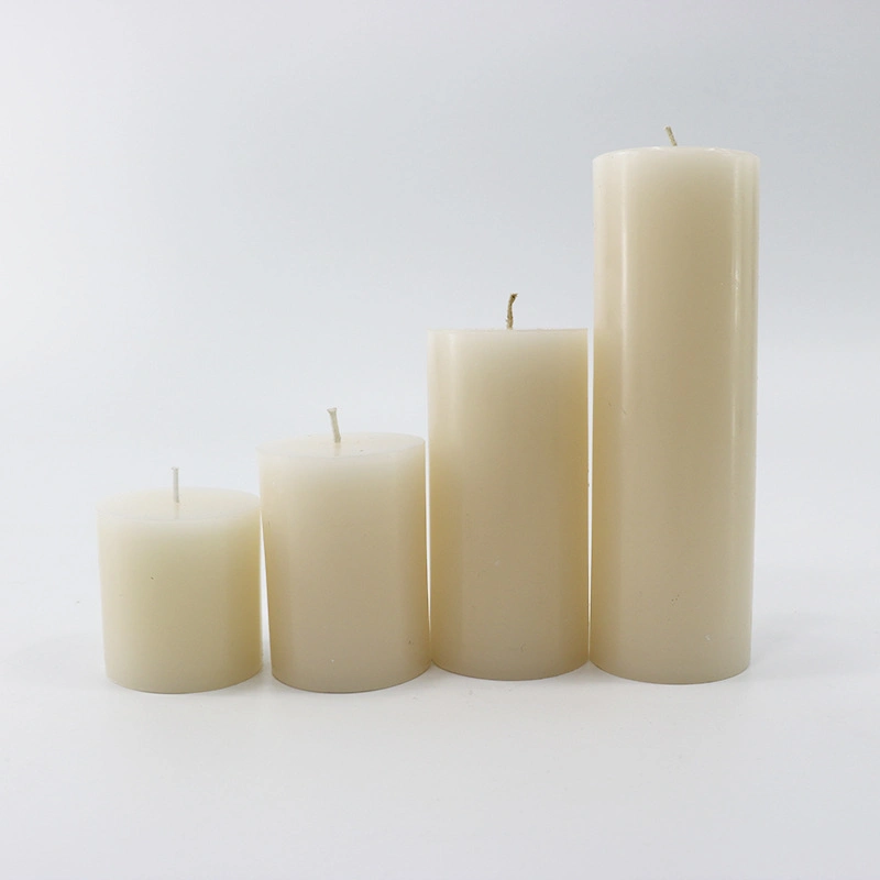 White Pillar Candles for Wedding Decorations