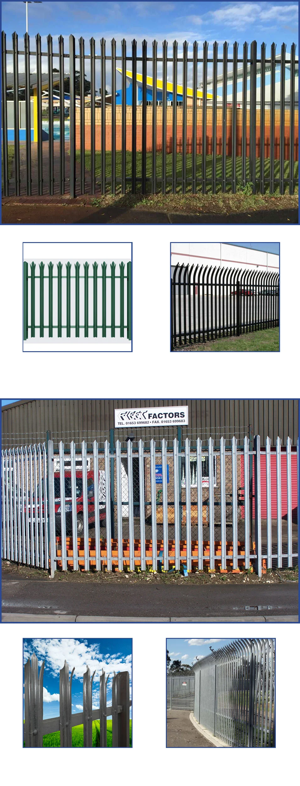 Black Powder Coated W Pale High Security Palisade Fencing