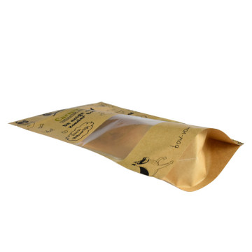 Avec fermeture éclair Sac en papier kraft Pochette Doypack Café Conception sur mesure Emballage