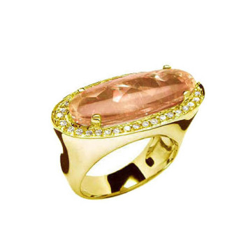 Shinning ring gold plated ring with CZ diamond