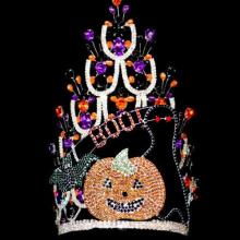 Rhinestone BOO pumpkin Halloween crowns