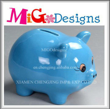 Wholesale Painting Ceramic Pig Shaped Coin Bank