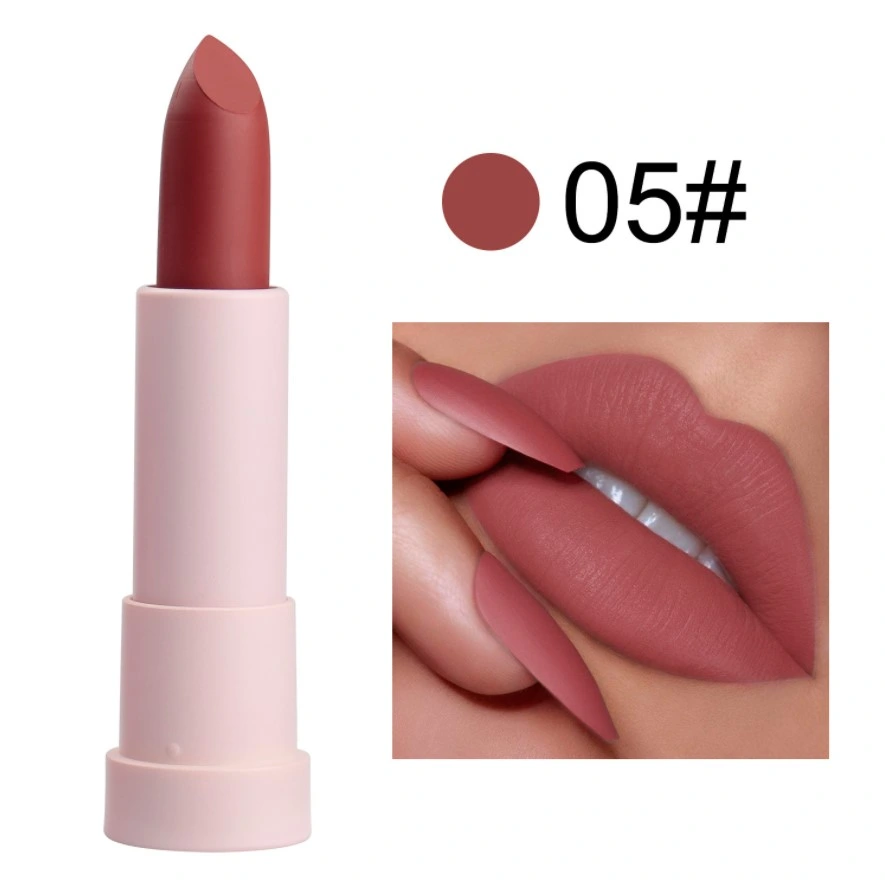 Private Label No Logo Lyx Vegansk Makeup Kosmetisk Läppstift Labiales Batom Röd Naken Solid Matt Krämig Läppstift Set Low MOQ