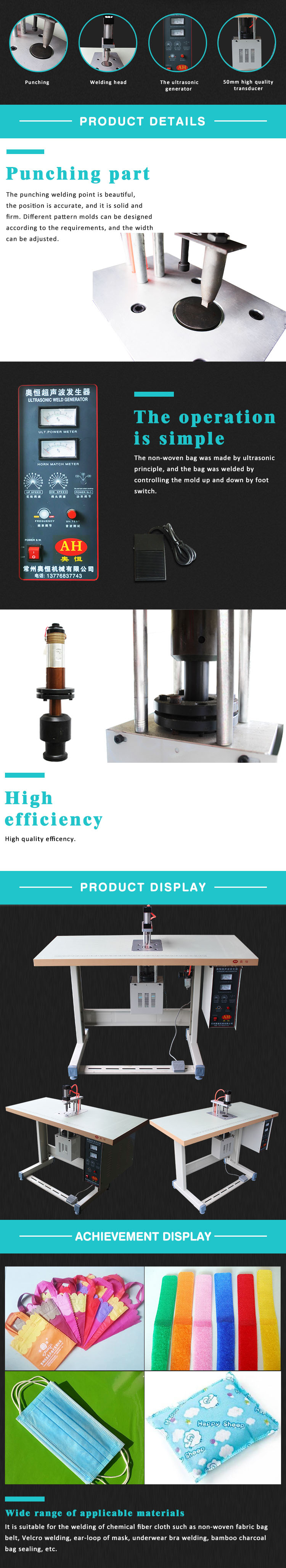 typical pneumatic power Make nylon button ultrasonic metal spot welding machine//