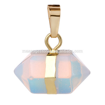 artificial opal gemstone point pendants