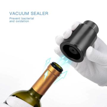 Vacuum Wine Bottle Stopper Multifunctional Black Vacuum Sealed Wine Cork Champagne Stopper Silicone Wine Stopper With Time Scale