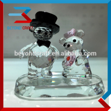 Harmonious Facet Crystal Loving Bear Figurines In Pair Wedding Gifts for Newly Couple