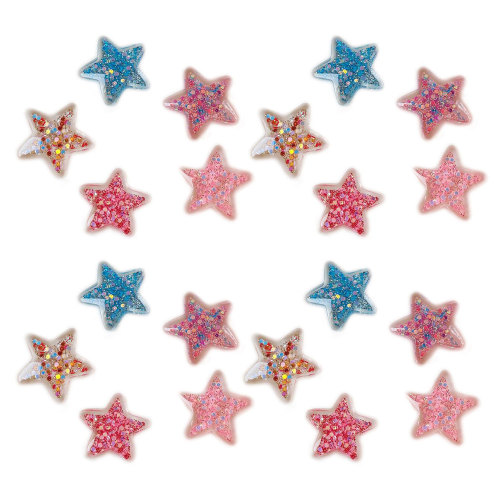 Glitter Resin Star Flat Back Pendants Cabochon Shiny Home Decoration Phone Case Ornament Jewelry Accessories