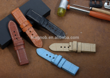 24mm genuine calf leather alligator grain watch band for panerai watch strap stainless steel watch band leather watch strap