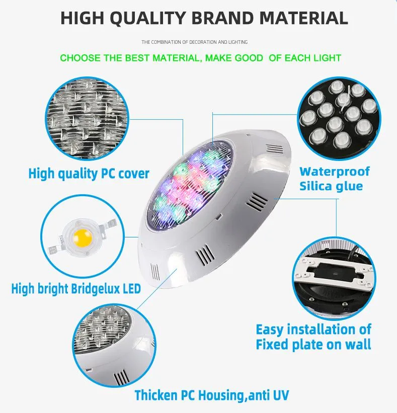 LED Pool Wall Lights, Underwater Wall Lights, Waterproof Rainbow Fountain Lights