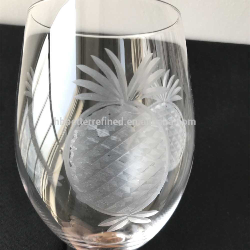 Etched Glass Goblet Wine Glass2