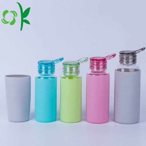 Funda taza de silicona para botella de cristal bebida