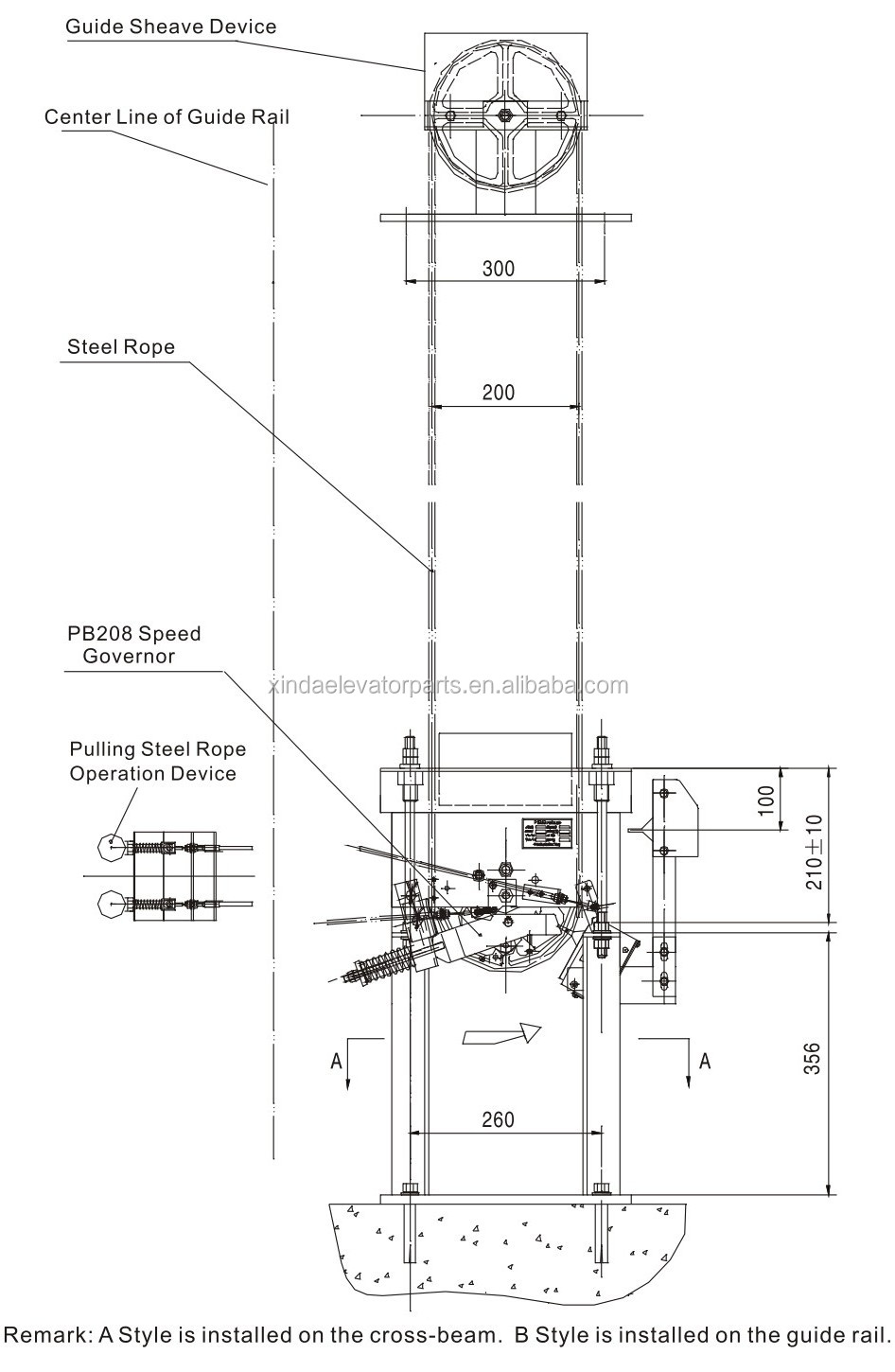 For Lift Over Speed Control Governors Tension Pulley Elevator Speed Governor