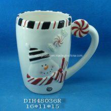 Hand-Painted Ceramic Snowmen Coffee/Tea Mug