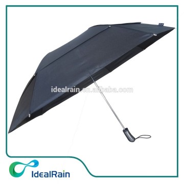 2 fold auto open double layer umbrella with shoulder strap